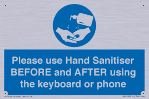 Please use Hand Sanitiser BEFORE and AFTER using the keyboard or phone